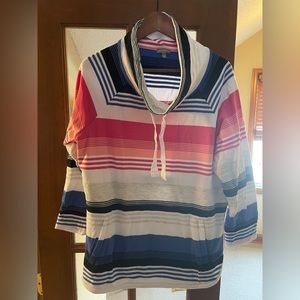 Talbots Cowlneck Striped Sweater 1X